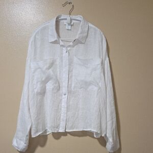 Cynthia Rowley White Linen Top